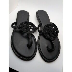 Tory Burch Miller Knotted Pavé Sandals Perfect Black Size 7/8 EU Size 38